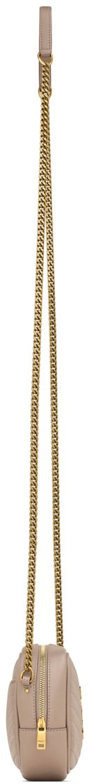 Saint Laurent Mini Lou Bag With Quilted Pattern Roze