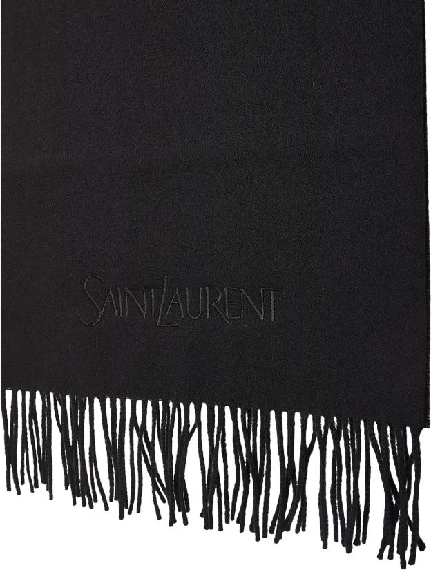 Saint Laurent Sciarpa in Cashmere Nera Zwart