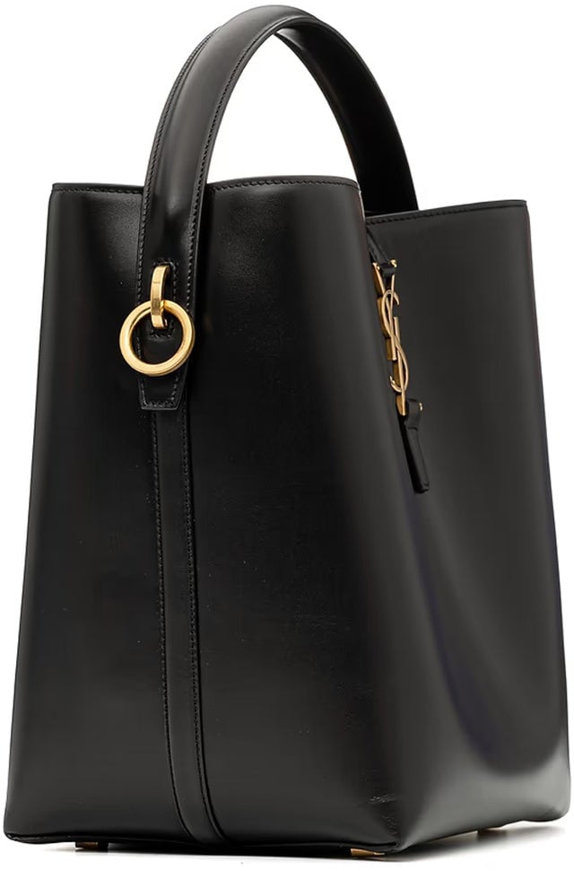 Saint Laurent Saint Laurent Le 37 Small Leather Bucket Bag Zwart