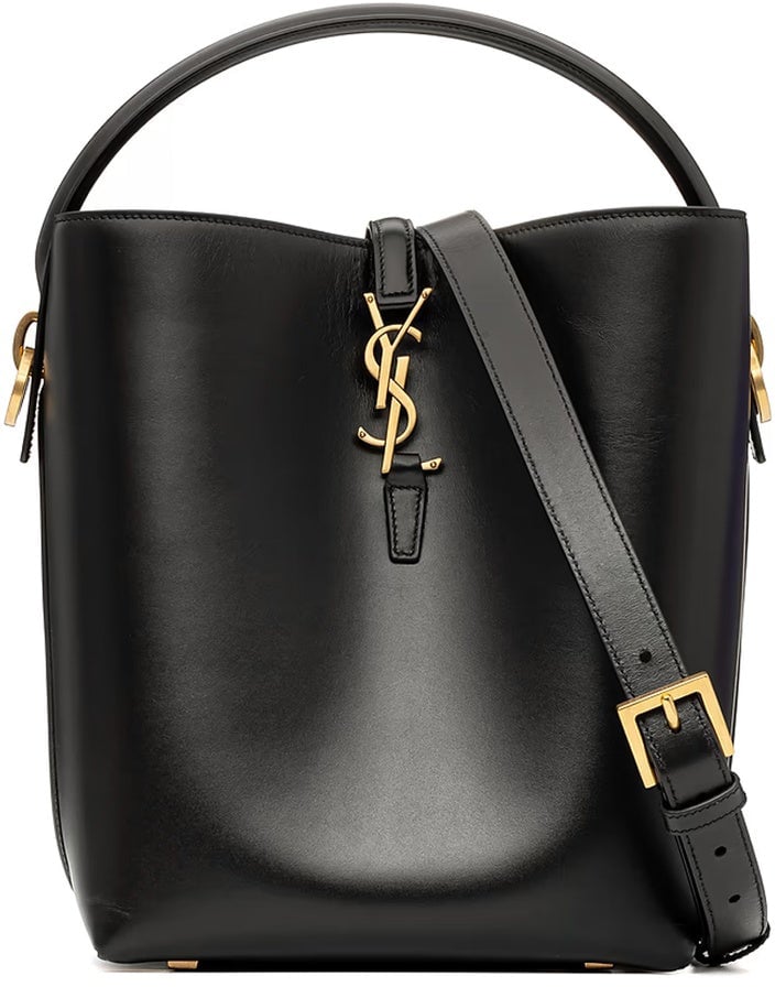 Saint Laurent Saint Laurent Le 37 Small Leather Bucket Bag Zwart