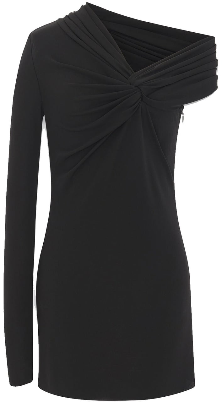 Saint Laurent Saint Laurent One Sleeve Dress Zwart