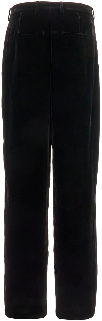 Saint Laurent Saint Laurent Black chenille pants Zwart