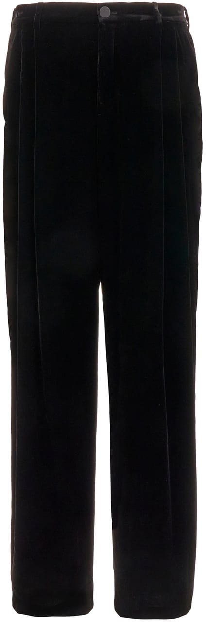 Saint Laurent Saint Laurent Black chenille pants Zwart