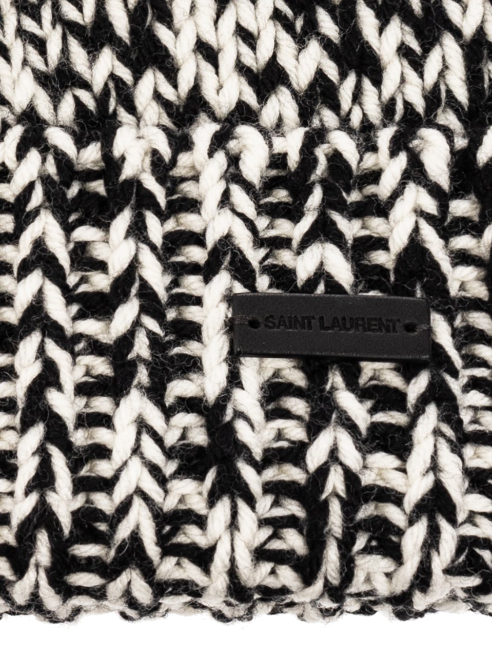 Saint Laurent Marl Logo Wool Beanie Divers