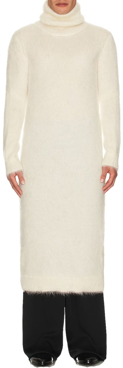 Saint Laurent Saint Laurent Extra Long Mohair Sweater Wit