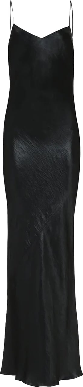 Saint Laurent Satin Long Dress Zwart