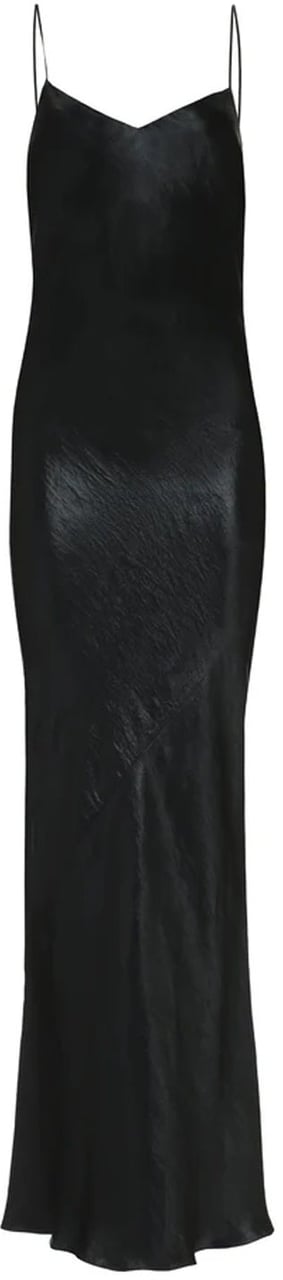 Saint Laurent Saint Laurent Satin Long Dress Zwart
