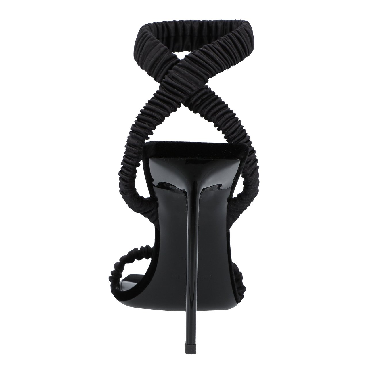 Saint Laurent Pam Sandals In Satin Crepe Black Zwart