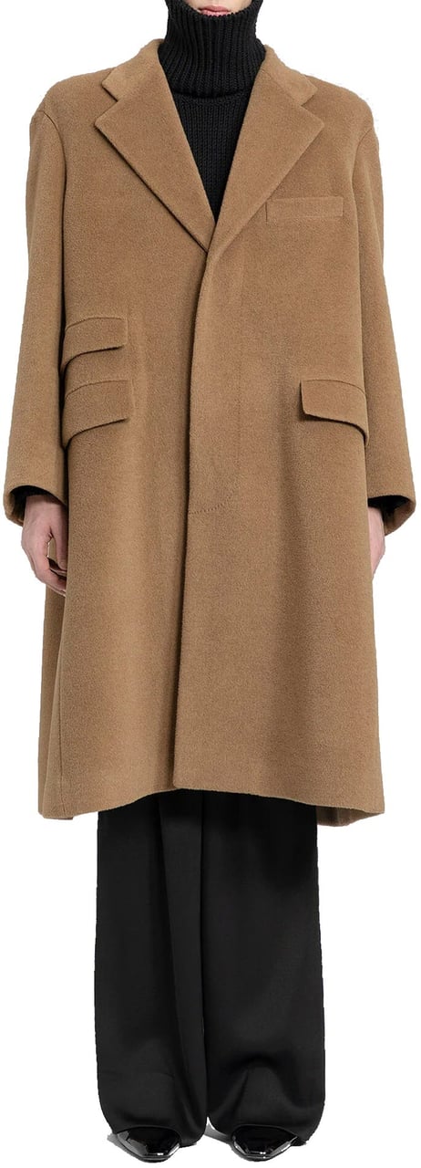 Saint Laurent Manteau Oversize Coat Bruin