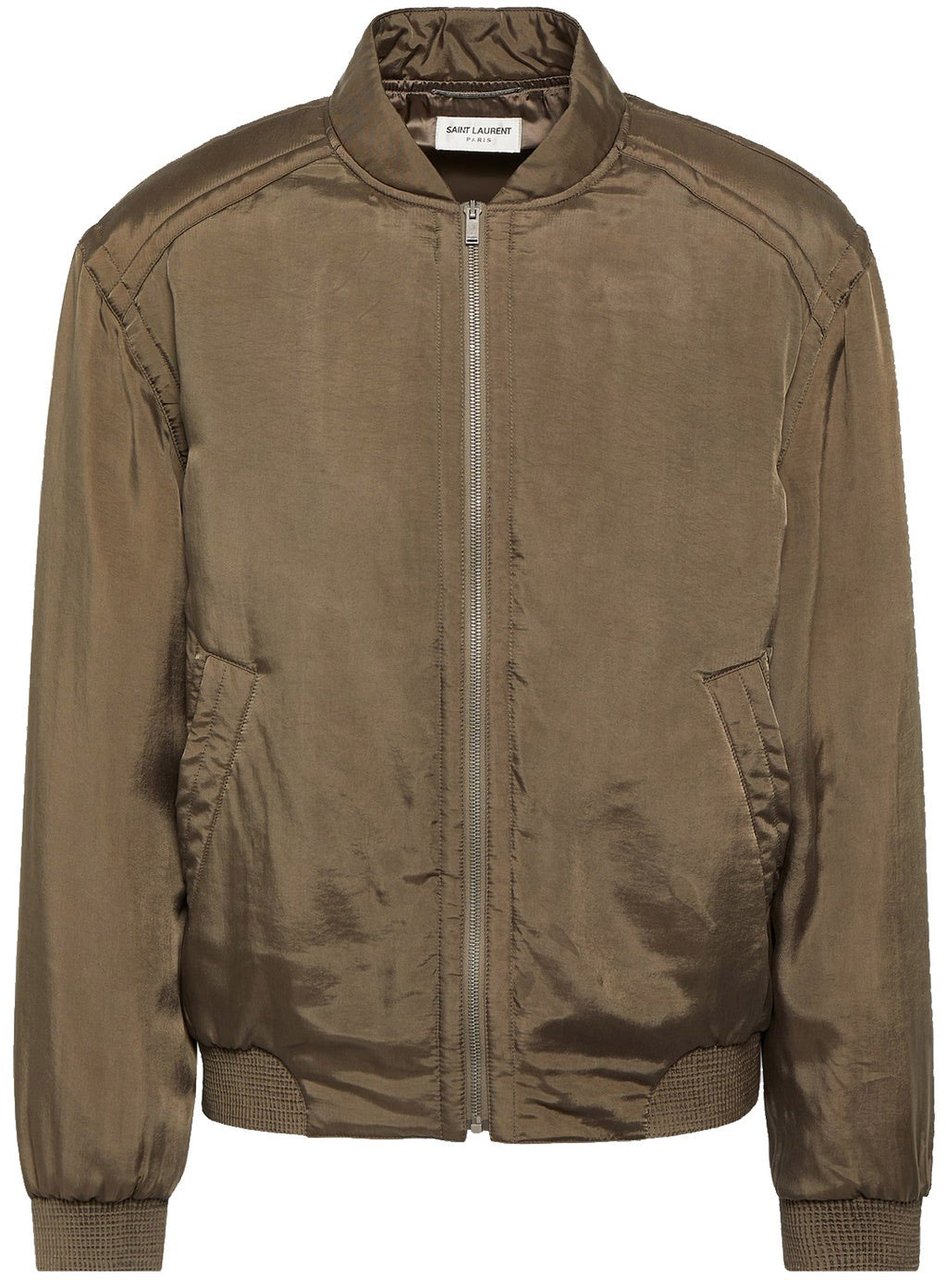 Saint Laurent Saint Laurent Twill Teddy Bomber Jacket Groen