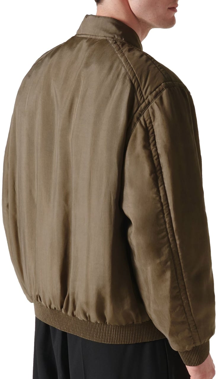 Saint Laurent Saint Laurent Twill Teddy Bomber Jacket Groen