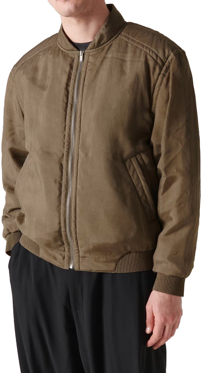 Saint Laurent Saint Laurent Twill Teddy Bomber Jacket Groen
