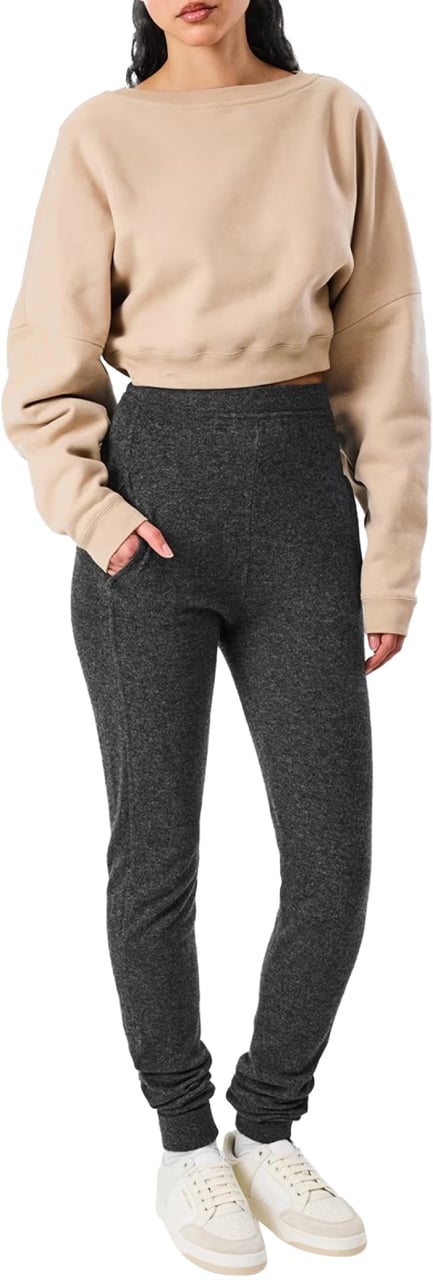 Saint Laurent Logo Cropped Sweatshirt Beige