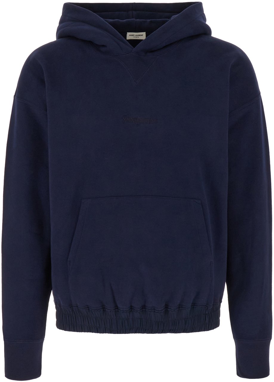 Saint Laurent Saint Laurent Navy blue cotton sweatshirt Blauw