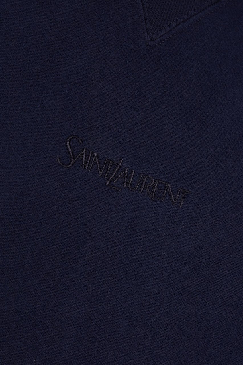 Saint Laurent Saint Laurent Navy blue cotton sweatshirt Blauw