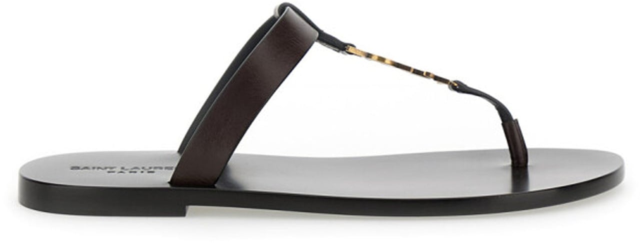 Saint Laurent Saint Laurent Cassandre 05 Flat Sandals Bruin
