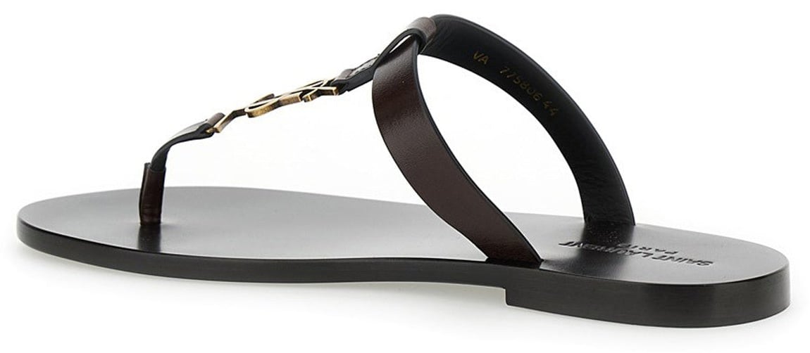 Saint Laurent Saint Laurent Cassandre 05 Flat Sandals Bruin