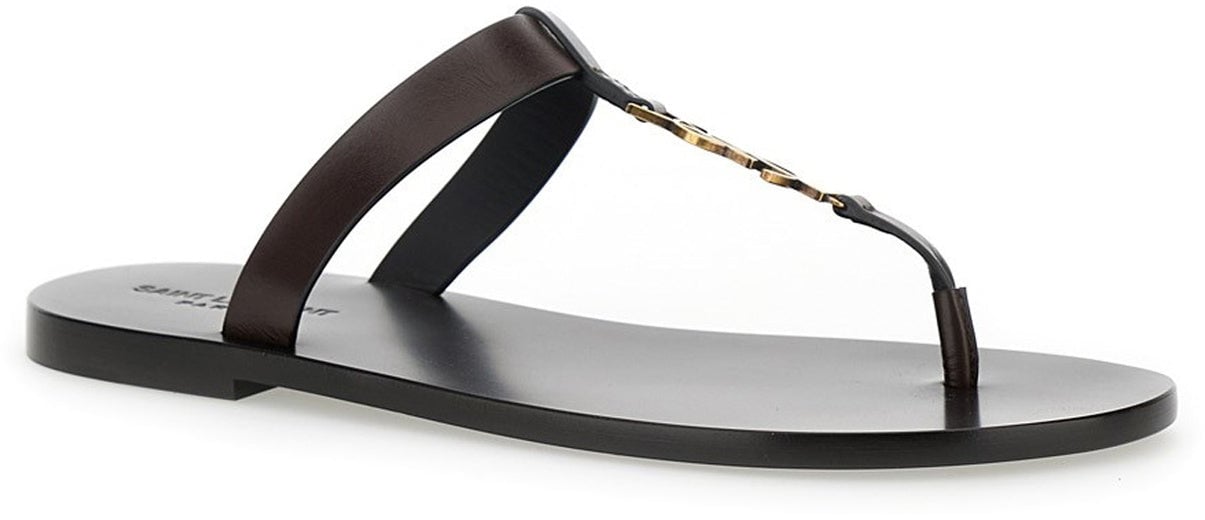 Saint Laurent Saint Laurent Cassandre 05 Flat Sandals Bruin