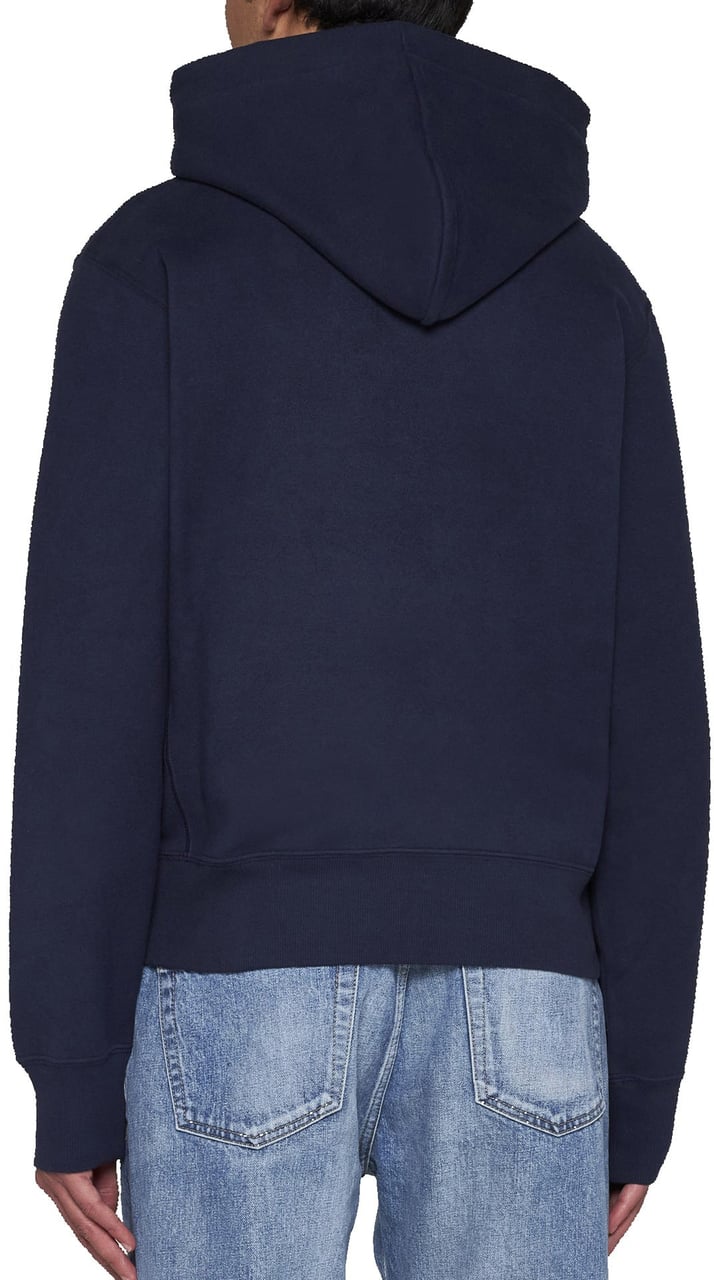 Saint Laurent Saint Laurent Cotton Hooded Sweatshirt Blauw
