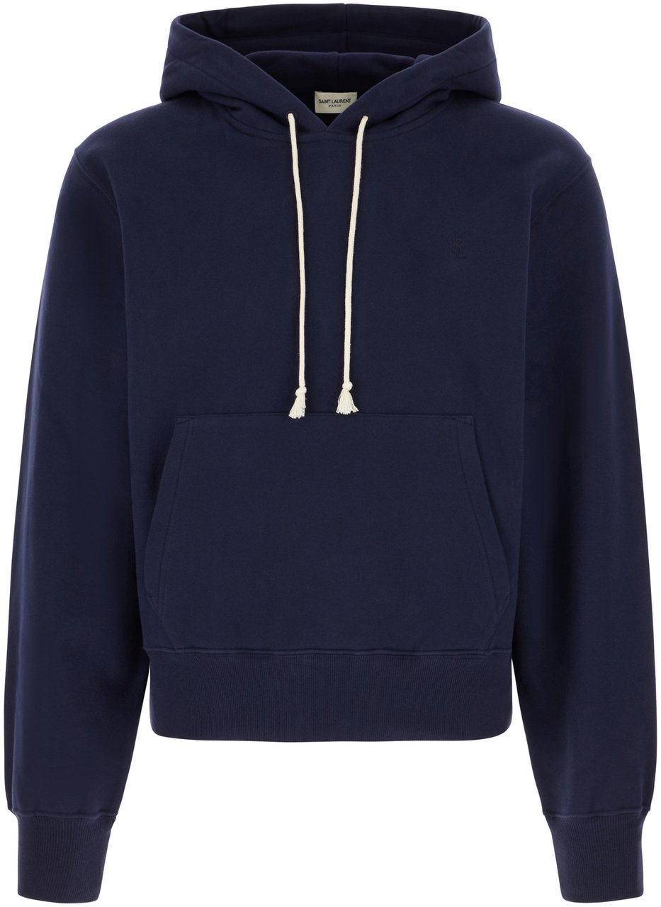 Saint Laurent Saint Laurent Navy blue cotton sweatshirt Blauw