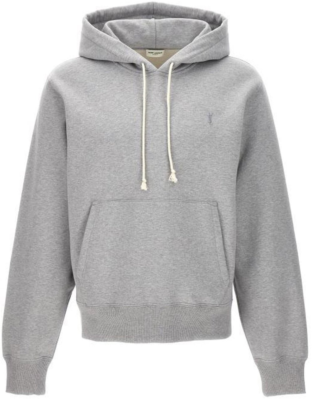 Saint Laurent Saint Laurent Hooded Cotton Sweatshirt Grijs