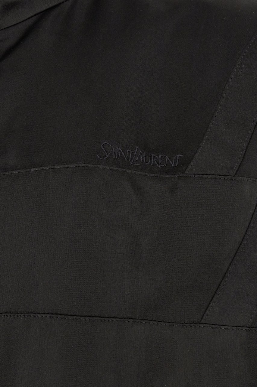 Saint Laurent Saint Laurent Black viscose blend bomber jacket Zwart
