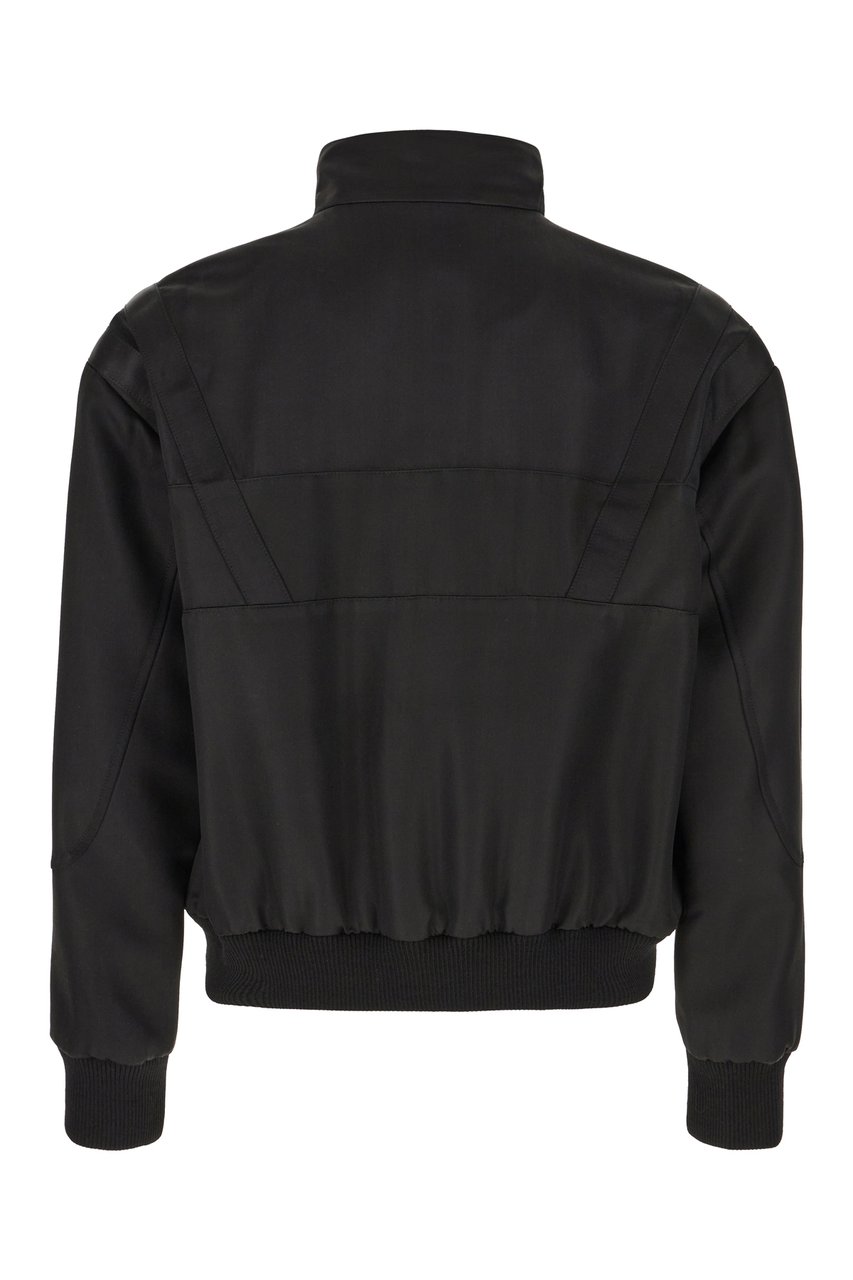Saint Laurent Saint Laurent Black viscose blend bomber jacket Zwart