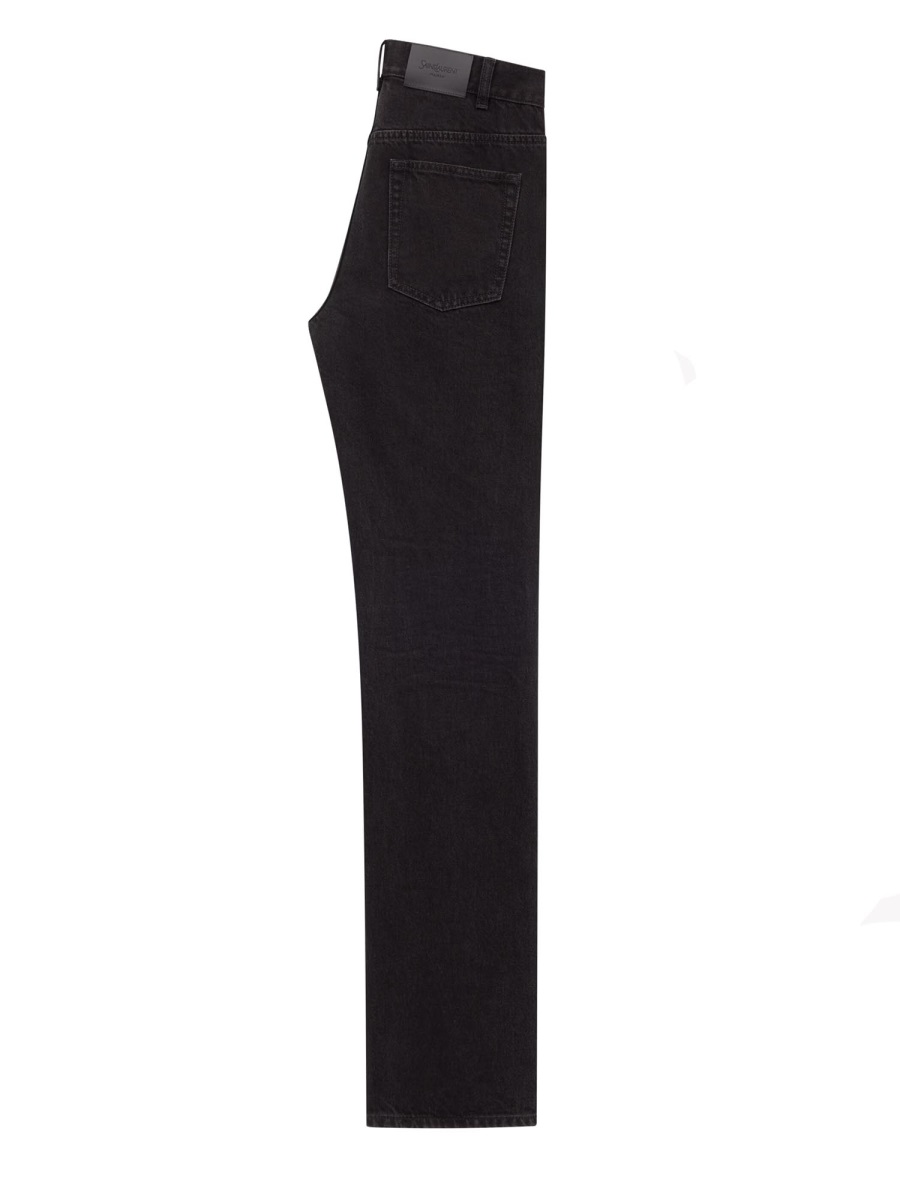 Saint Laurent Nico Low Waist Flared Jeans Zwart