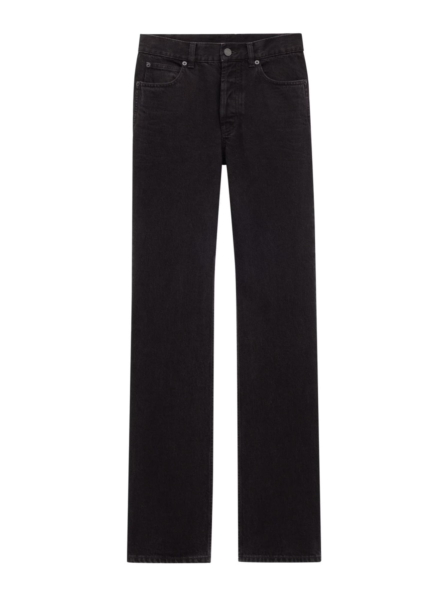 Saint Laurent Nico Low Waist Flared Jeans Zwart
