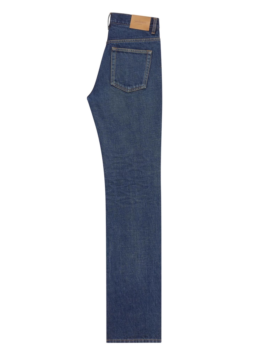 Saint Laurent Nico Straight-Leg Low Jeans Groen