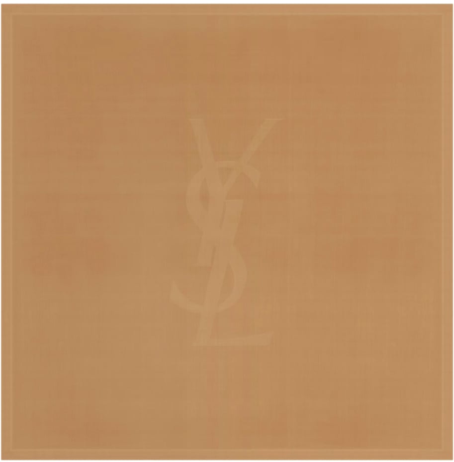 Saint Laurent Cassandre Large Square Silk Scarf Bruin