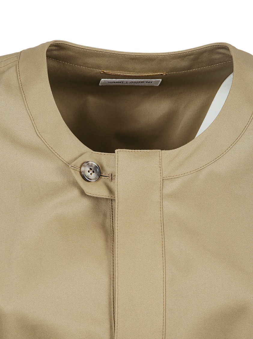 Saint Laurent Structured Beige Dress With Tailored Waist Neutraal