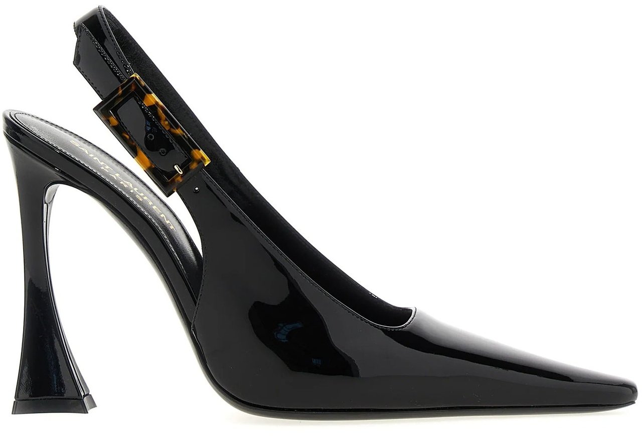 Saint Laurent Saint Laurent 'Dune' Leather Slingback Pumps Zwart