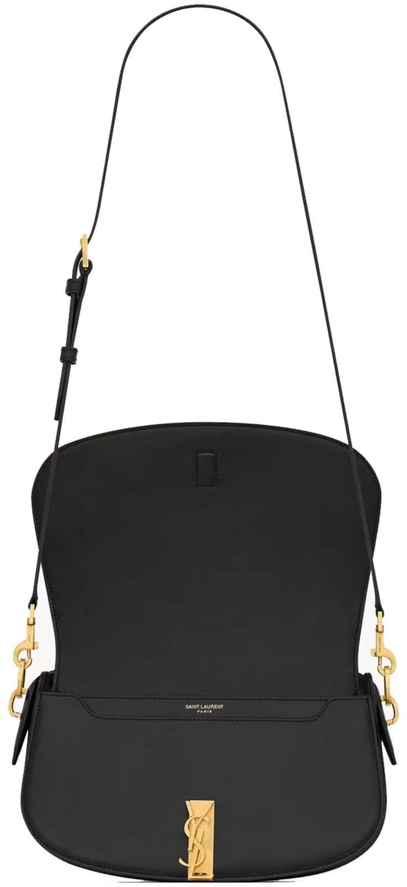 Saint Laurent SAINT LAURENT VOLTAIRE Half-moon shoulder bag Zwart