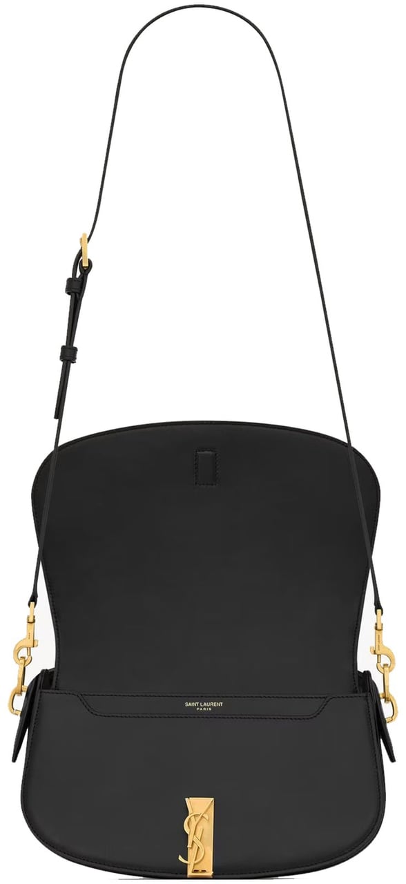 SAINT LAURENT VOLTAIRE Half-moon shoulder bag Zwart