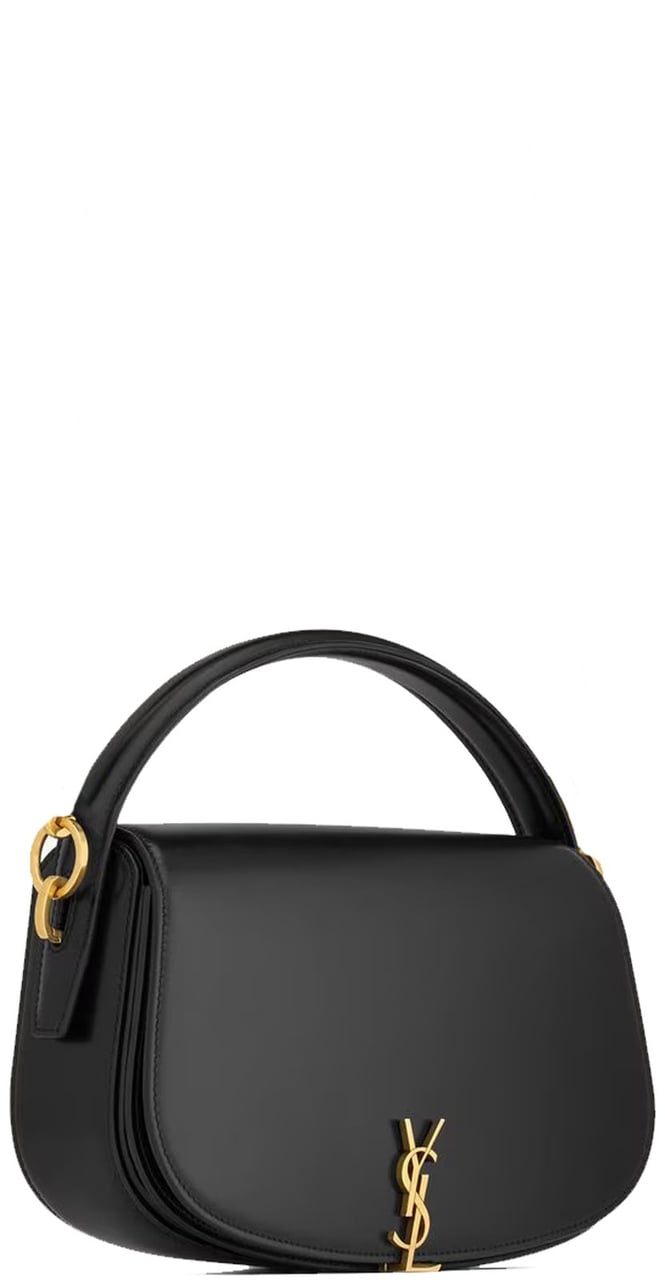SAINT LAURENT VOLTAIRE Half-moon shoulder bag Zwart