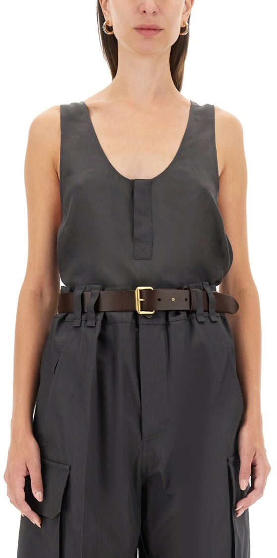 Saint Laurent "Henley" Tank Top Zwart