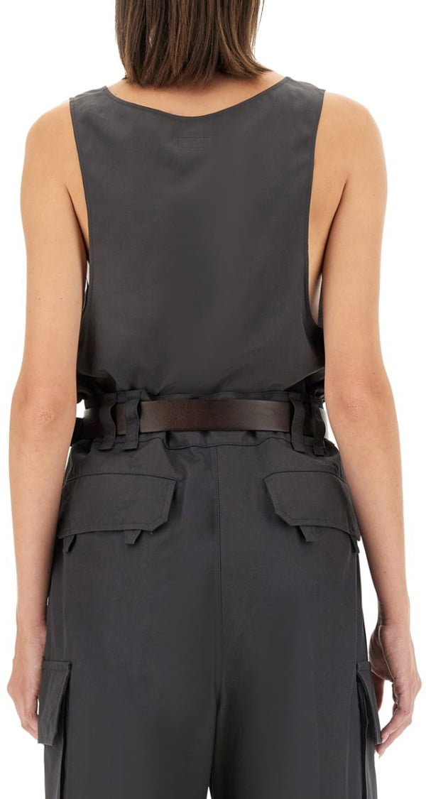 Saint Laurent "Henley" Tank Top Zwart