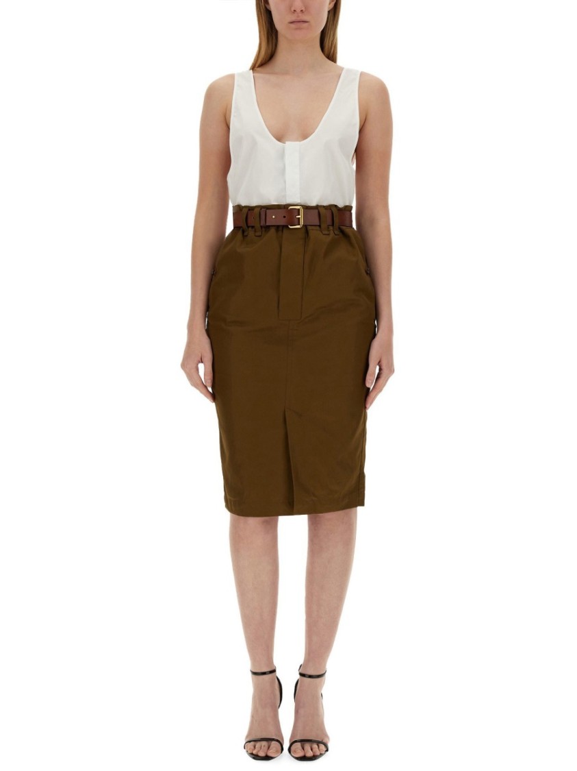 Saint Laurent Henley Dinghy Midi Dress Zwart