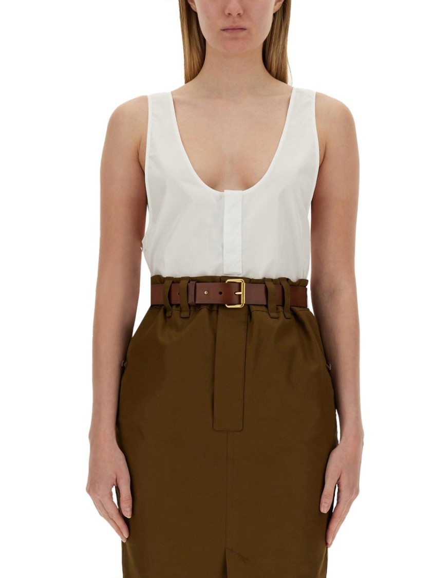 Saint Laurent Henley Dinghy Midi Dress Zwart