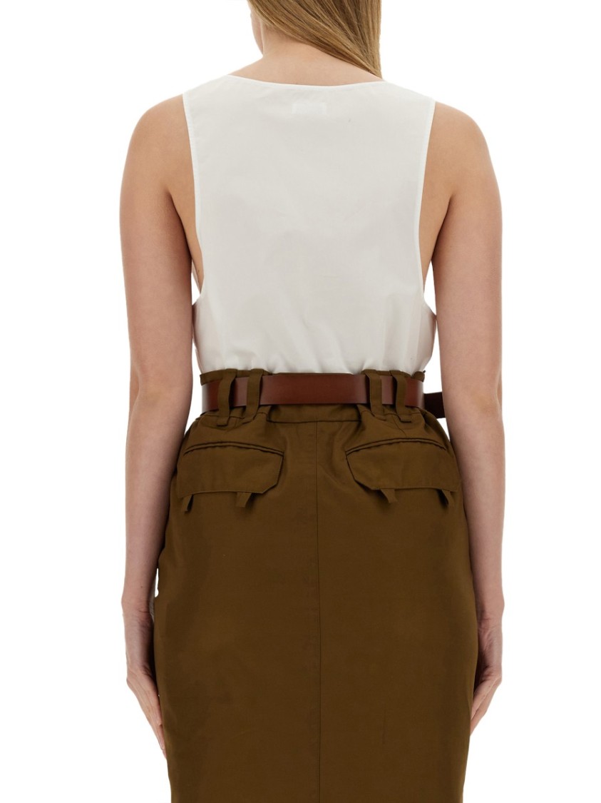 Saint Laurent Henley Dinghy Midi Dress Zwart
