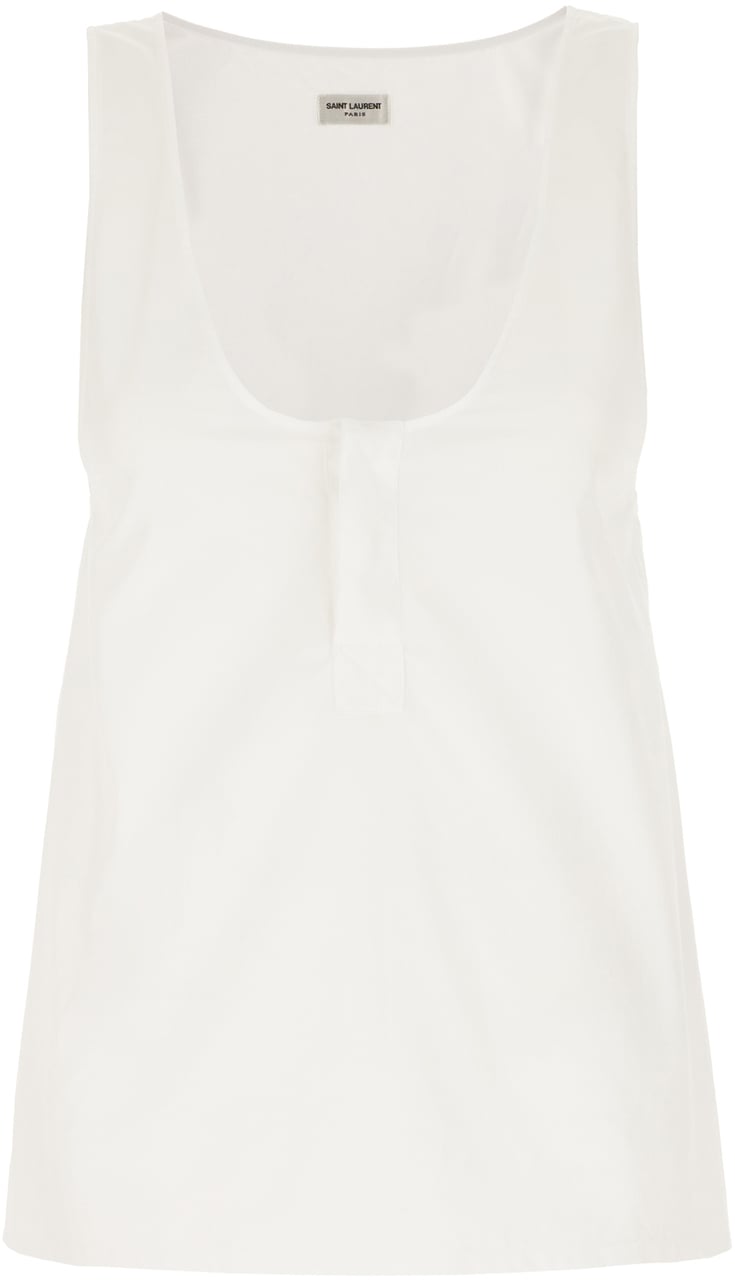 Saint Laurent Saint Laurent White cotton blend top Wit