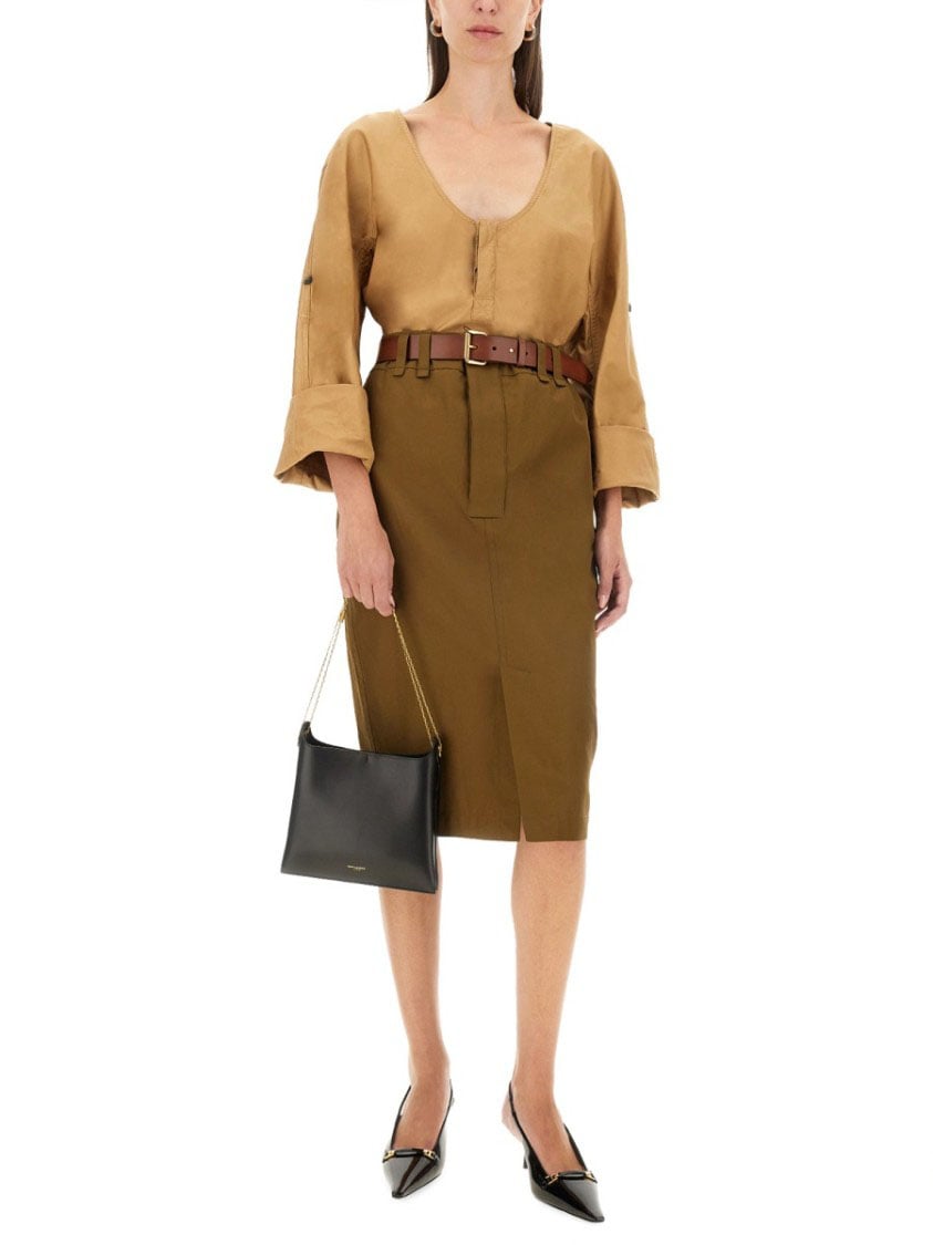 Saint Laurent Henley Blouse Bruin