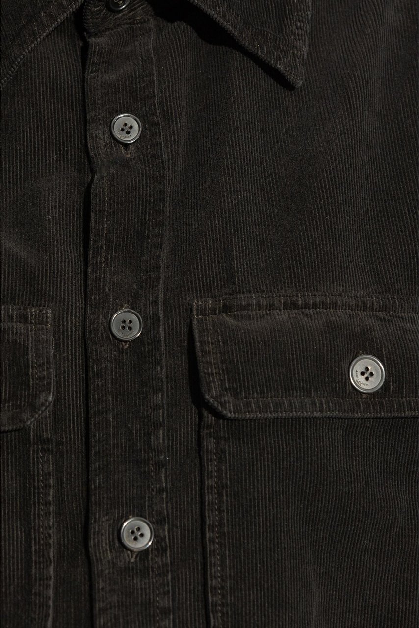 Saint Laurent Black Fall Overshirt Corduroy Shirt Zwart