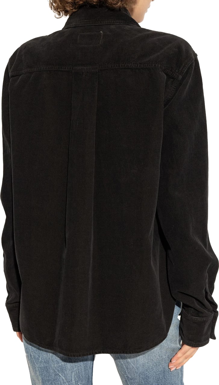 Saint Laurent Black Fall Overshirt Corduroy Shirt Zwart
