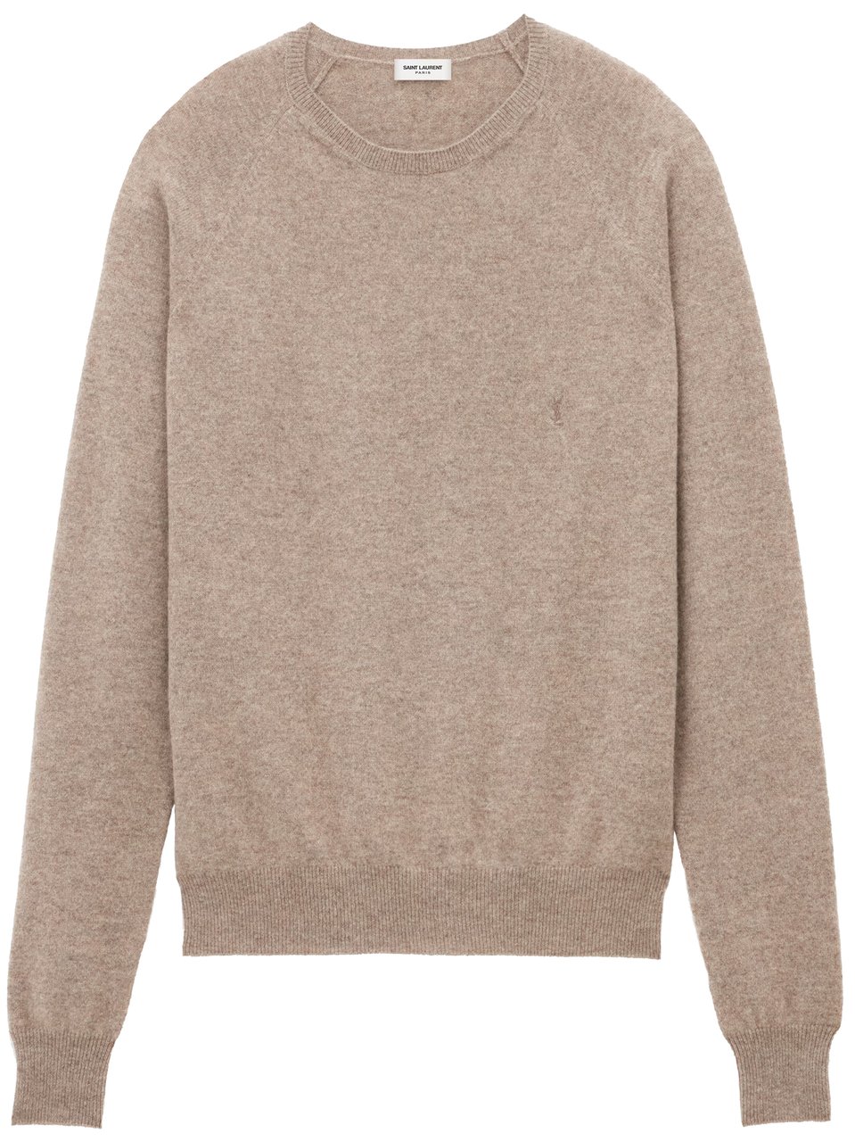Saint Laurent Beige Pull Cassandre Cashmere Pullover Roze