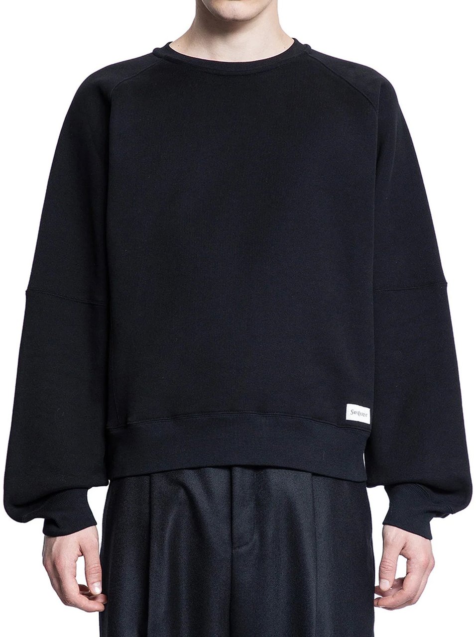 Saint Laurent Saint Laurent Cotton Logo Sweatshirt Zwart