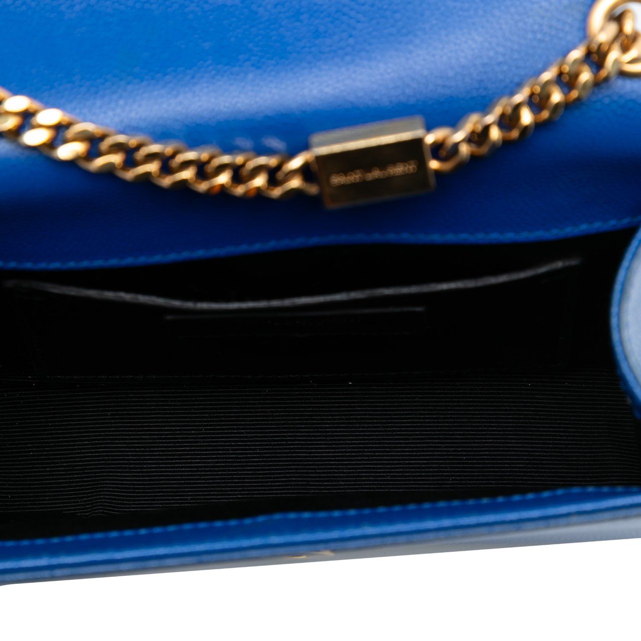 Saint Laurent Small Grain De Poudre Monogram Kate Crossbody Blauw