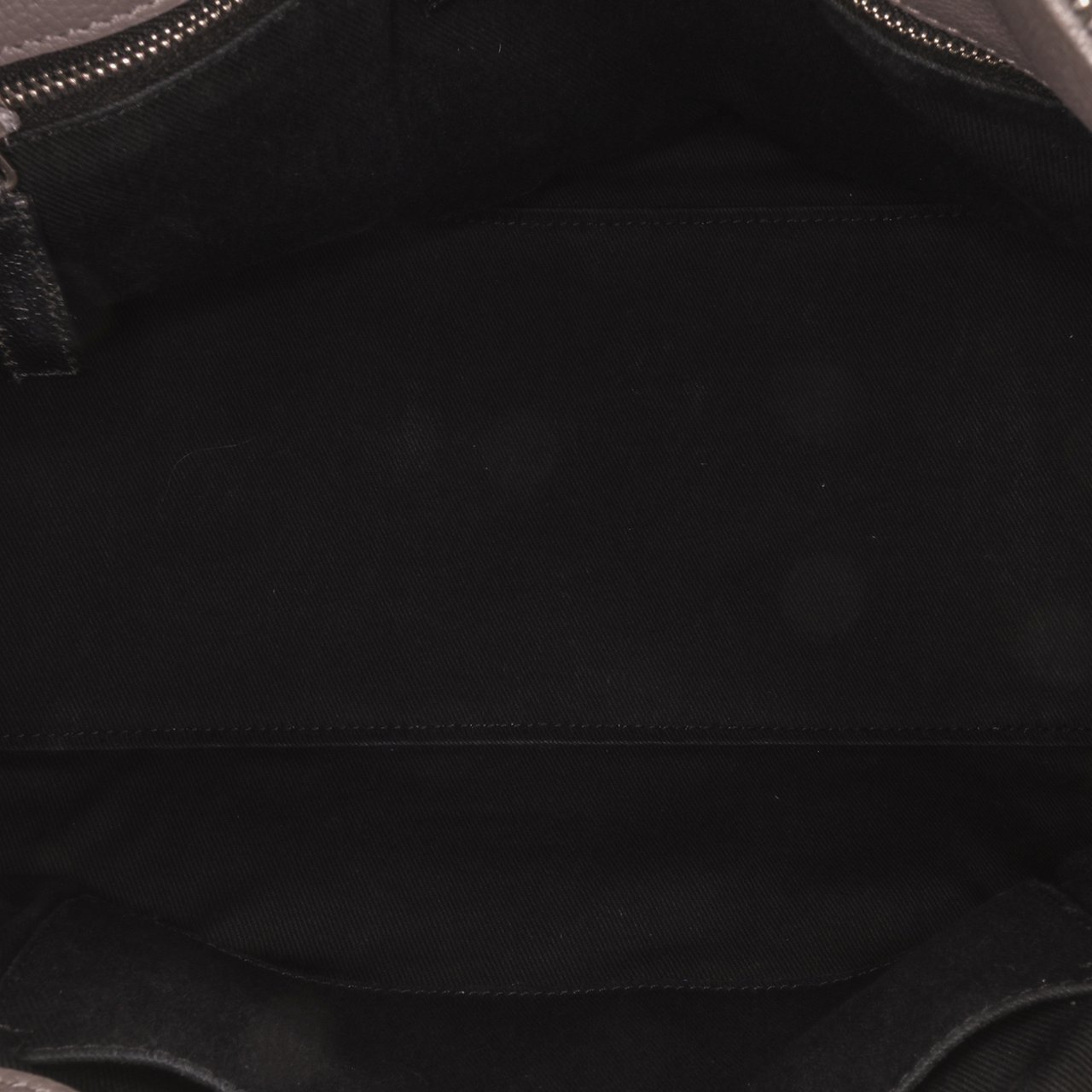 Saint Laurent Small Grained Calfskin Supple Sac De Jour Satchel Grijs