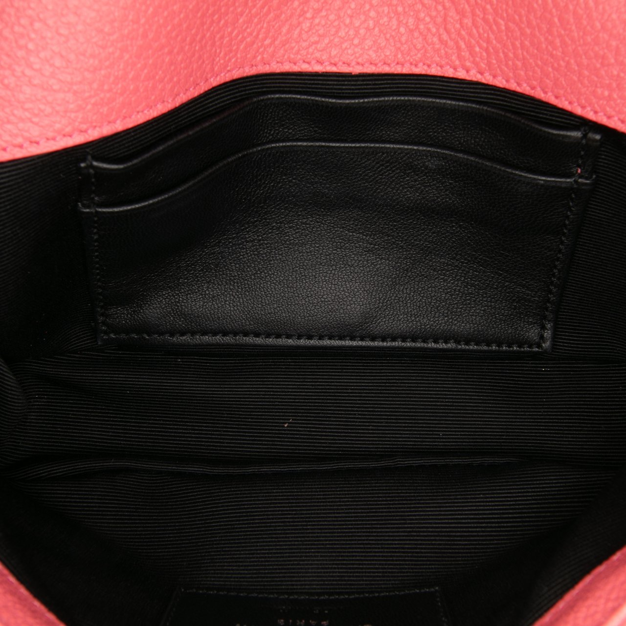 Saint Laurent Baby Grained Calfskin Chevron Classic Monogram Chain Bag Roze